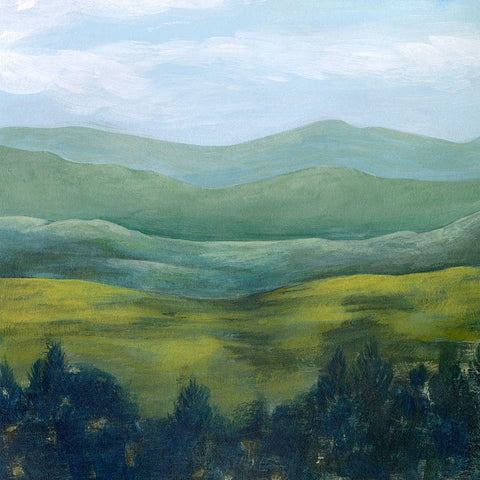 Open Valley II White Modern Wood Framed Art Print with Double Matting by Popp, Grace