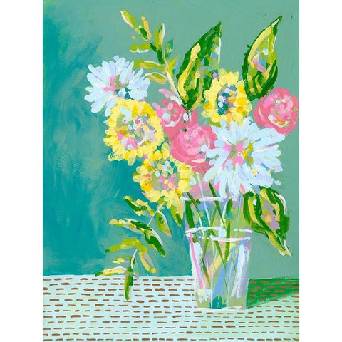 Pastel Blossoms I Black Modern Wood Framed Art Print by Moore, Regina