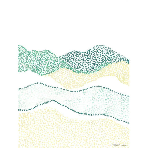 Terra Dots II Gold Ornate Wood Framed Art Print with Double Matting by Lam, Vanna