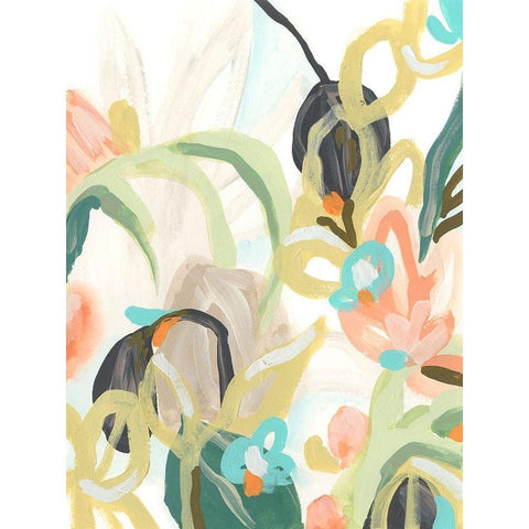 Tropical Jest I White Modern Wood Framed Art Print by Vess, June Erica