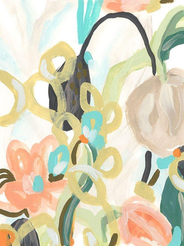 Tropical Jest II White Modern Wood Framed Art Print with Double Matting by Vess, June Erica