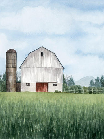 Northern Acreage II Black Ornate Wood Framed Art Print with Double Matting by Popp, Grace