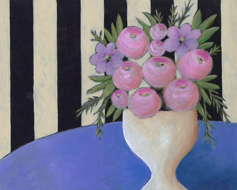 Subtle Bouquet II White Modern Wood Framed Art Print with Double Matting by Moore, Regina