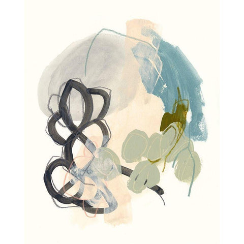 Seed Stitch II Black Modern Wood Framed Art Print with Double Matting by Vess, June Erica