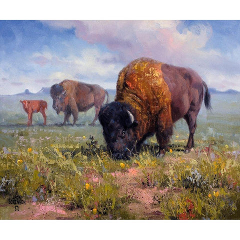 Family Outing Gold Ornate Wood Framed Art Print with Double Matting by Sorenson, Jack