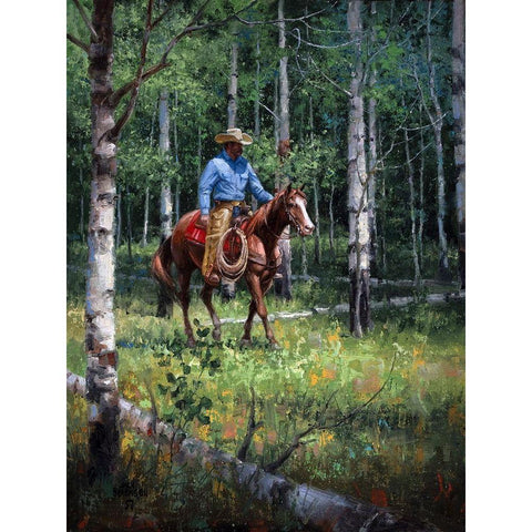 Through the Aspen Gold Ornate Wood Framed Art Print with Double Matting by Sorenson, Jack