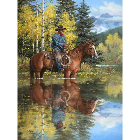 A Good Place to Stop and Reflect Gold Ornate Wood Framed Art Print with Double Matting by Sorenson, Jack