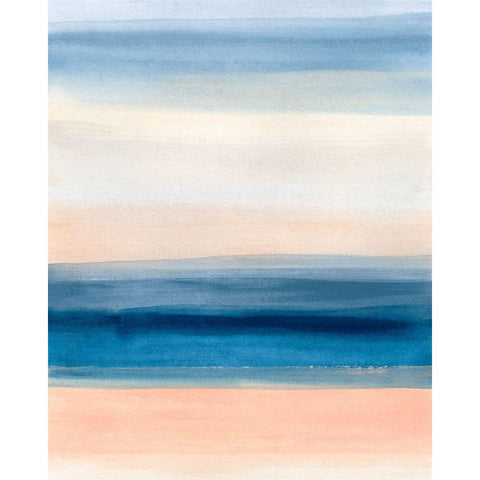 Coastal Strata I White Modern Wood Framed Art Print by Vess, June Erica