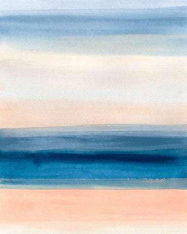 Coastal Strata I White Modern Wood Framed Art Print with Double Matting by Vess, June Erica