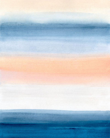 Coastal Strata IV White Modern Wood Framed Art Print with Double Matting by Vess, June Erica