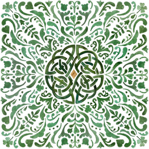 Celtic Knot II White Modern Wood Framed Art Print by Borges, Victoria