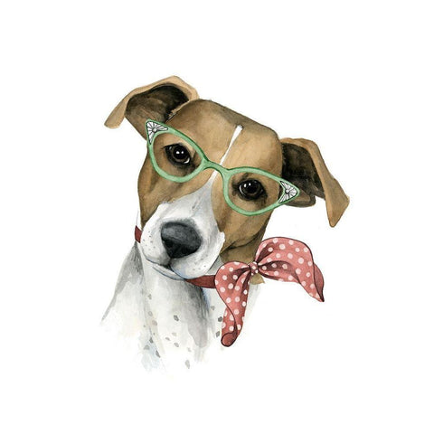 Vogue Dog I Black Modern Wood Framed Art Print with Double Matting by Popp, Grace