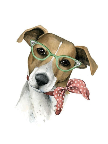 Vogue Dog I Black Ornate Wood Framed Art Print with Double Matting by Popp, Grace