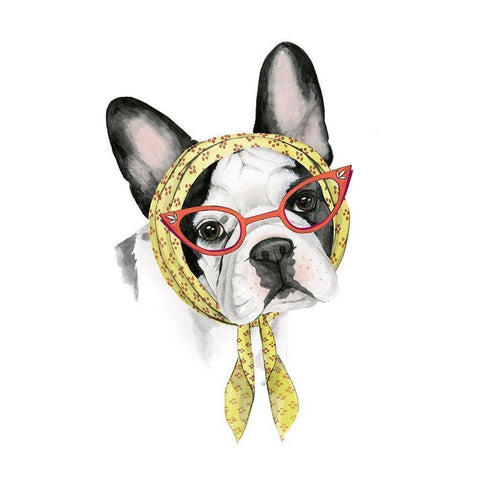 Vogue Dog II Black Modern Wood Framed Art Print by Popp, Grace