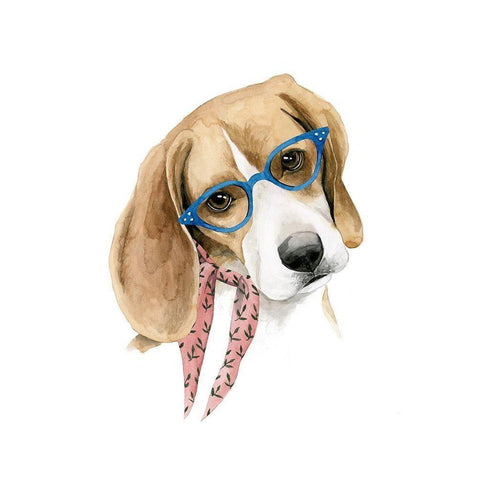 Vogue Dog III White Modern Wood Framed Art Print by Popp, Grace