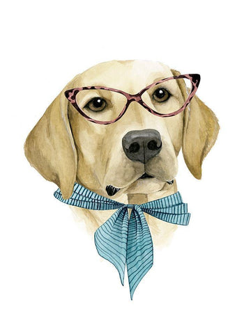 Vogue Dog IV White Modern Wood Framed Art Print with Double Matting by Popp, Grace