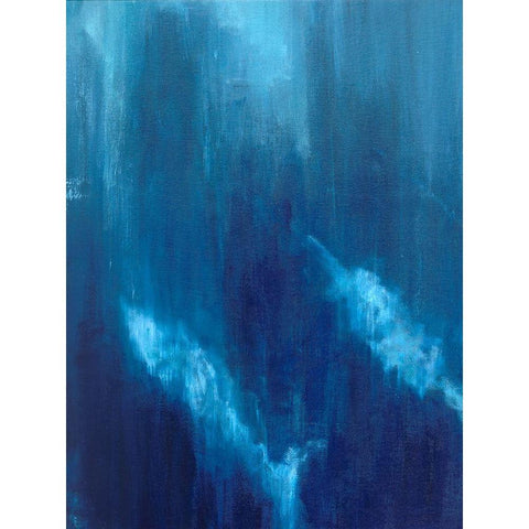 Azul Profundo Triptych I Black Modern Wood Framed Art Print by Wilkins, Suzanne