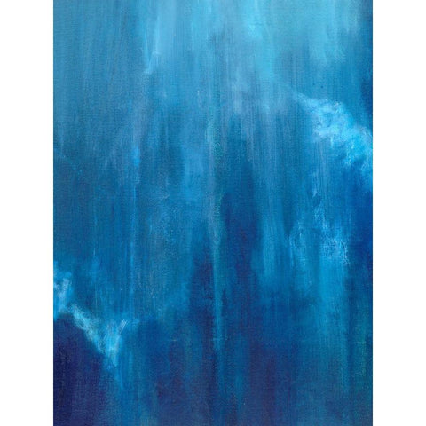 Azul Profundo Triptych II Black Modern Wood Framed Art Print by Wilkins, Suzanne