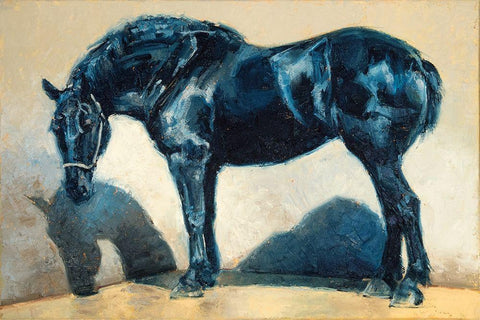 Mood Indigo I Black Ornate Wood Framed Art Print with Double Matting by Chapman, Julie T.