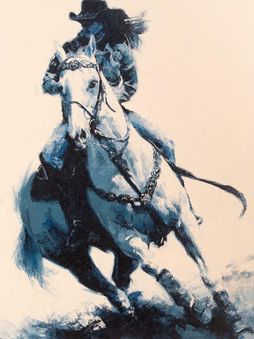 Mood Indigo II White Modern Wood Framed Art Print with Double Matting by Chapman, Julie T.