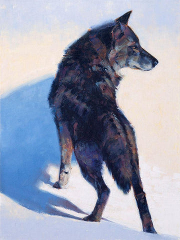 Wolf Study I Black Ornate Wood Framed Art Print with Double Matting by Chapman, Julie T.