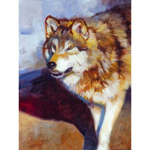 Wolf Study II Black Modern Wood Framed Art Print by Chapman, Julie T.