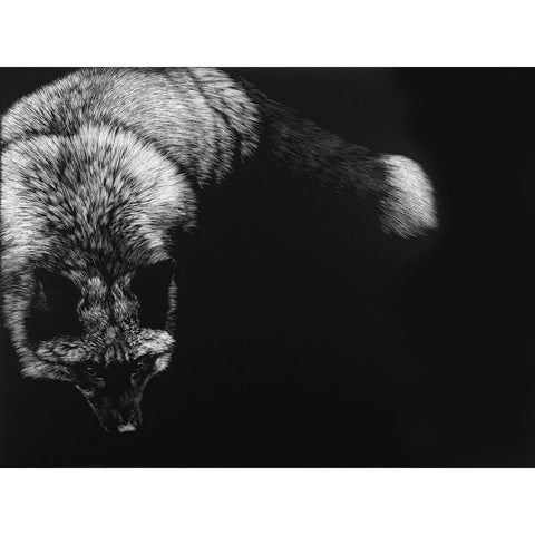 Wild Scratchboard III Gold Ornate Wood Framed Art Print with Double Matting by Chapman, Julie T.