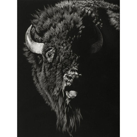 Wild Scratchboard IV Gold Ornate Wood Framed Art Print with Double Matting by Chapman, Julie T.