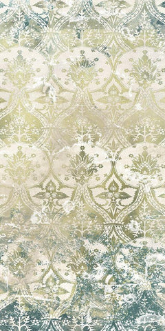 Emerald Textile I White Modern Wood Framed Art Print with Double Matting by Vess, June Erica