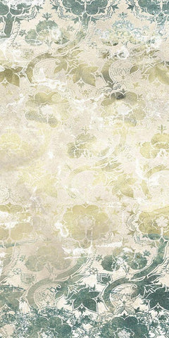 Emerald Textile II White Modern Wood Framed Art Print with Double Matting by Vess, June Erica
