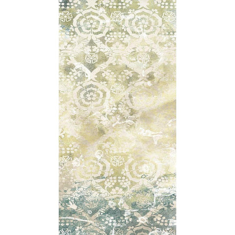 Emerald Textile III Gold Ornate Wood Framed Art Print with Double Matting by Vess, June Erica