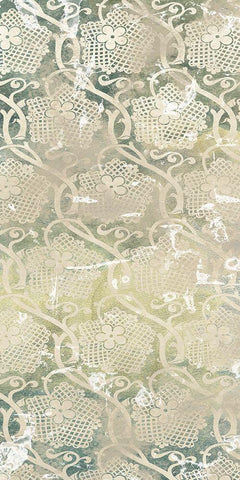 Emerald Textile IV White Modern Wood Framed Art Print with Double Matting by Vess, June Erica