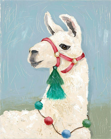 Painted Llama I White Modern Wood Framed Art Print with Double Matting by Reynolds, Jade