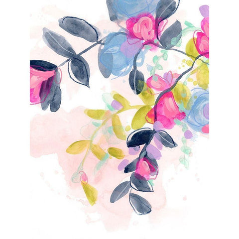 Floral Blotter II Gold Ornate Wood Framed Art Print with Double Matting by Vess, June Erica