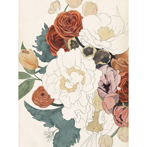Imperfect Bouquet I Black Modern Wood Framed Art Print with Double Matting by Popp, Grace