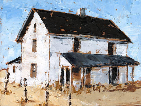 Abandoned Farmhouse I White Modern Wood Framed Art Print with Double Matting by Harper, Ethan