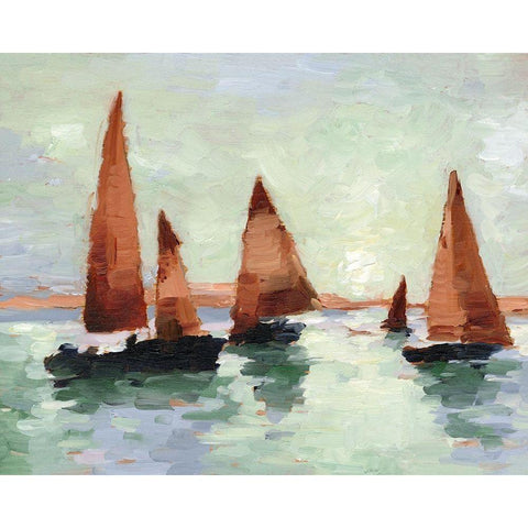 Sunset Harbor II Gold Ornate Wood Framed Art Print with Double Matting by Harper, Ethan