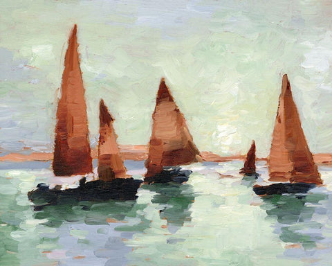 Sunset Harbor II Black Ornate Wood Framed Art Print with Double Matting by Harper, Ethan