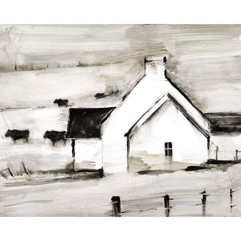 English Farmhouse I Black Modern Wood Framed Art Print with Double Matting by Harper, Ethan