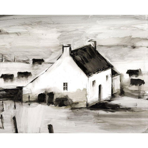 English Farmhouse II Gold Ornate Wood Framed Art Print with Double Matting by Harper, Ethan