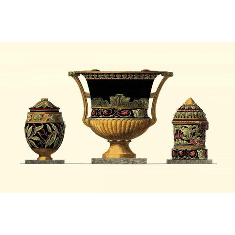 Urn Triad III White Modern Wood Framed Art Print by Giardini