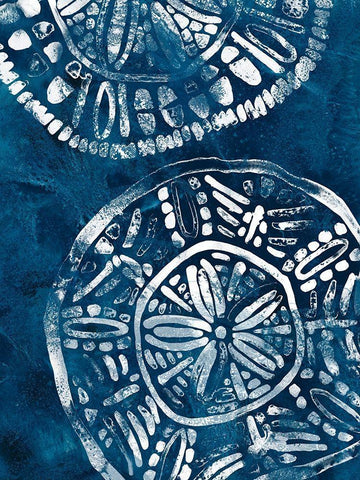 Sea Batik I White Modern Wood Framed Art Print with Double Matting by Vess, June Erica