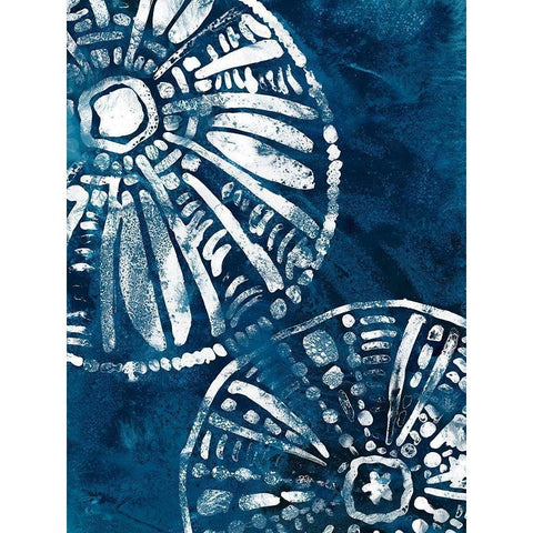 Sea Batik III Gold Ornate Wood Framed Art Print with Double Matting by Vess, June Erica