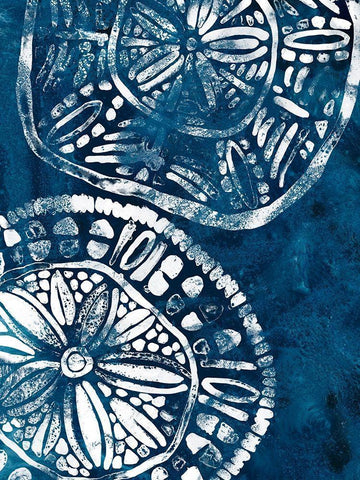 Sea Batik IV White Modern Wood Framed Art Print with Double Matting by Vess, June Erica