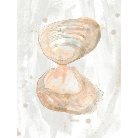 Muted Molusk IV White Modern Wood Framed Art Print by Vess, June Erica