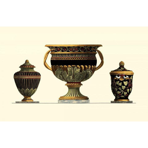 Urn Triad IV White Modern Wood Framed Art Print by Giardini