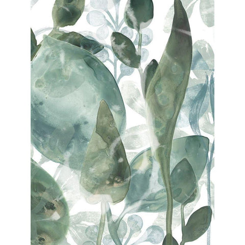 Aquatic Leaves IV White Modern Wood Framed Art Print by Vess, June Erica