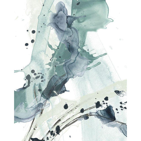 Deep Splash I White Modern Wood Framed Art Print by Vess, June Erica