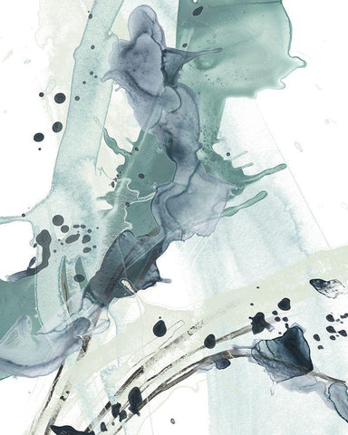 Deep Splash I White Modern Wood Framed Art Print with Double Matting by Vess, June Erica