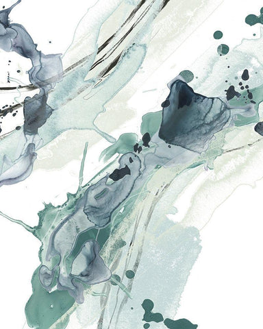Deep Splash II White Modern Wood Framed Art Print with Double Matting by Vess, June Erica